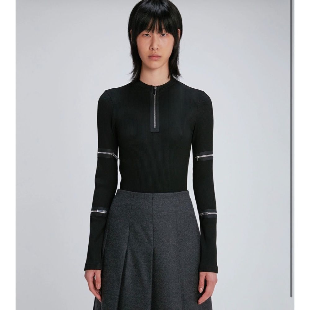 New Christopher Kane Ribbed jersey zip top sz 50 XXL
